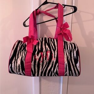 Pink and Black Zebra Print Women's Bag